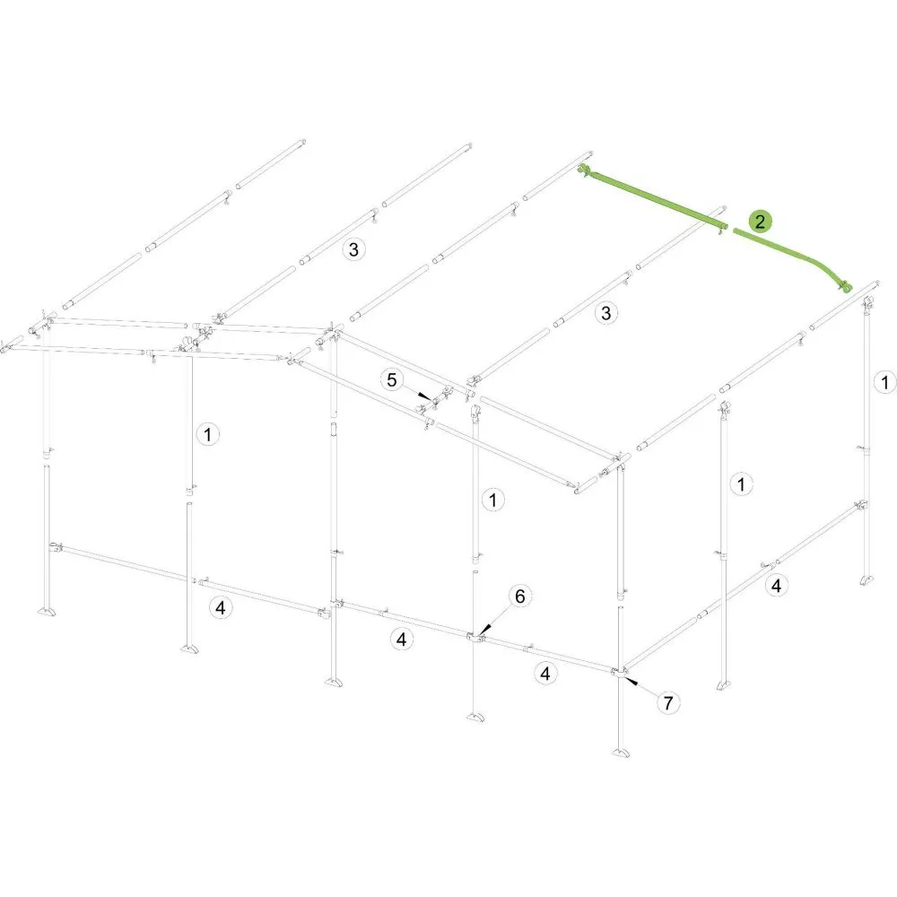 Brand Dachstange Vorzelt Gebogen, Stahl 25x1 Mm, 270-320 Cm 3 Brand Dachstange Vorzelt Gebogen, Stahl 25x1 Mm, 270-320 Cm