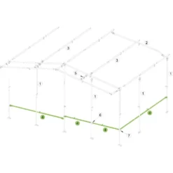 Verandastange Brand Vorzelt-Schellenstab, Alu 25x1 Mm, 80-120 Cm