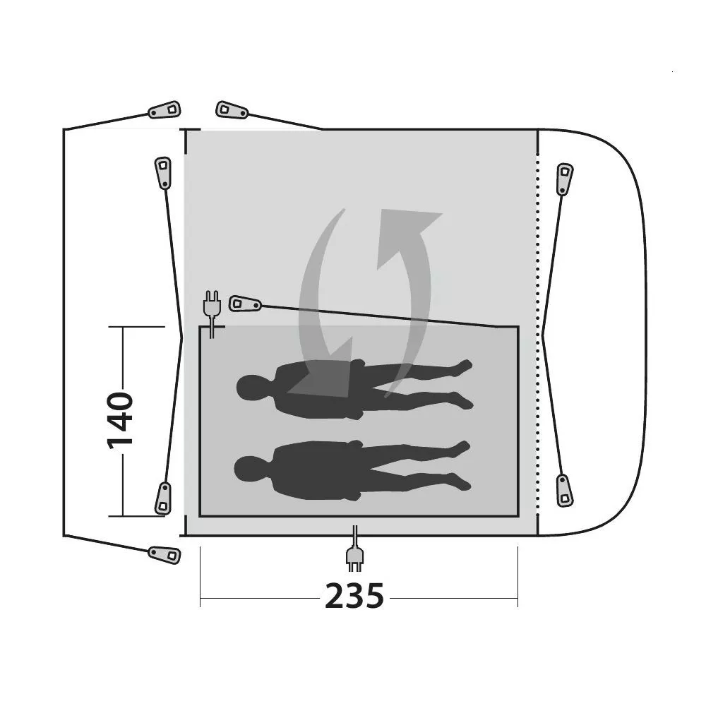 Vorzelt-Schlafkabine Outwell Innerzelt Newburg / Parkville 260 4 Vorzelt-Schlafkabine Outwell Innerzelt Newburg / Parkville 260 – Bild 2